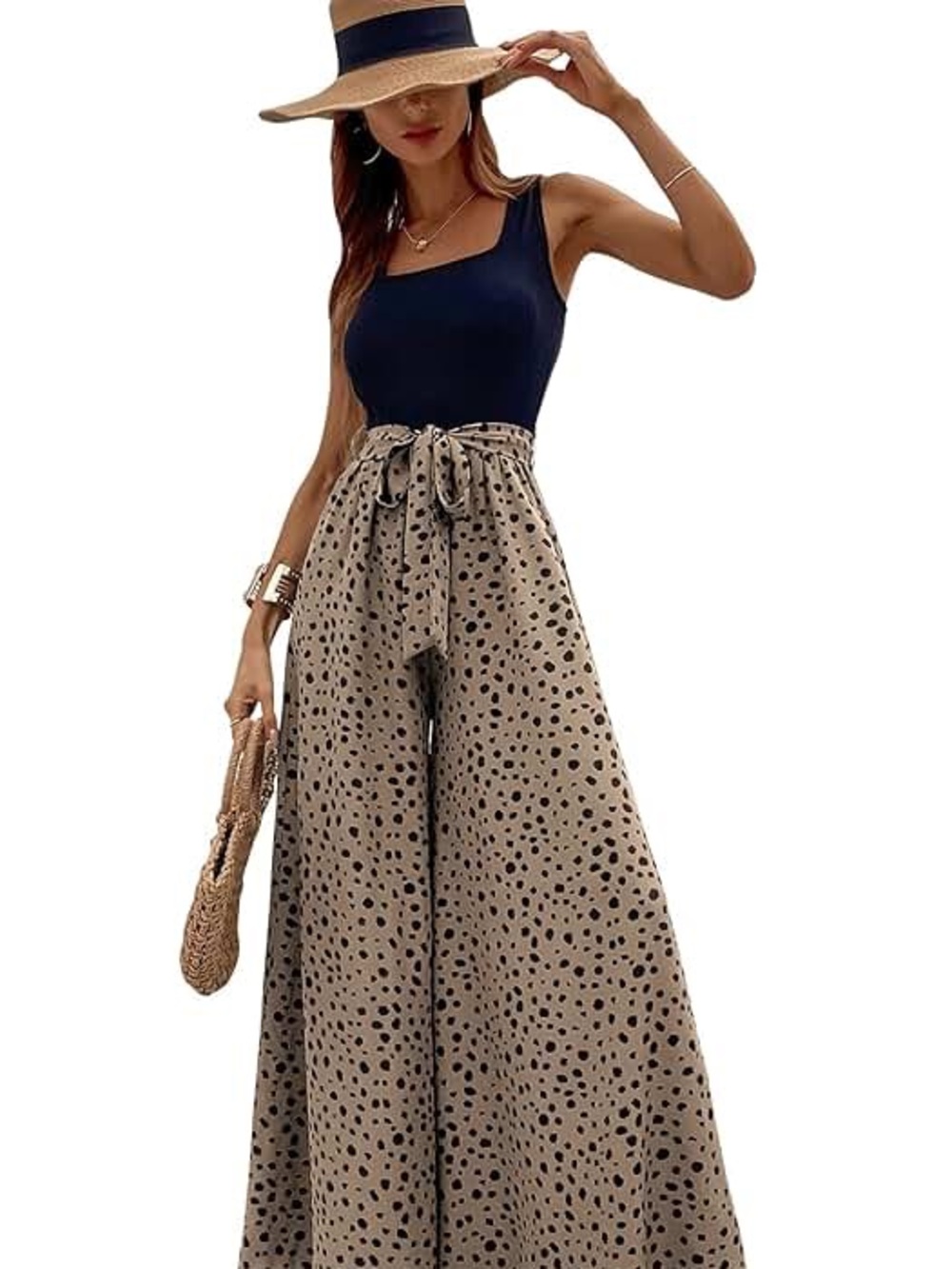 Animal Print Satin Skirt - Taupe and Black